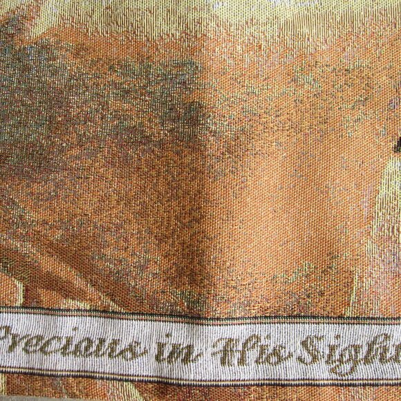 Manual Woodworkers Weavers Wall Tapestry Jesus w Child Precious in His Sight USA - Picture 4 of 8